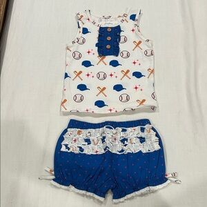 SweetHoney Blue and White Kids Matching Set